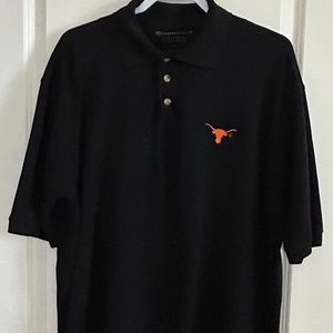 University Co-Op Black Polo 3 Button/Collar Longhorn Men’s‎ XL Polo Shirt